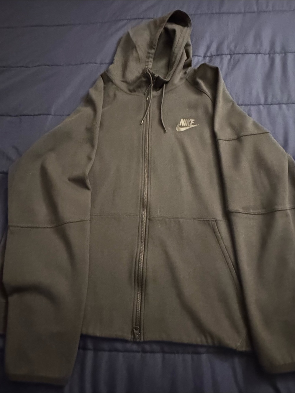 Nike Black Full-Zip Hoodie Jacket with Logo